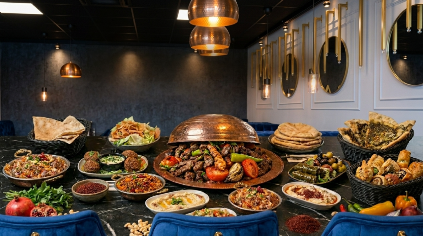 Libanesisk mezze bord hos Zyara